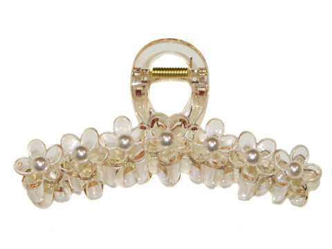 Pearl Daisy Claw - Clear-Champagne