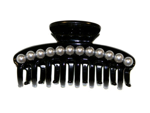 Ava Pearl Row Claw - Black