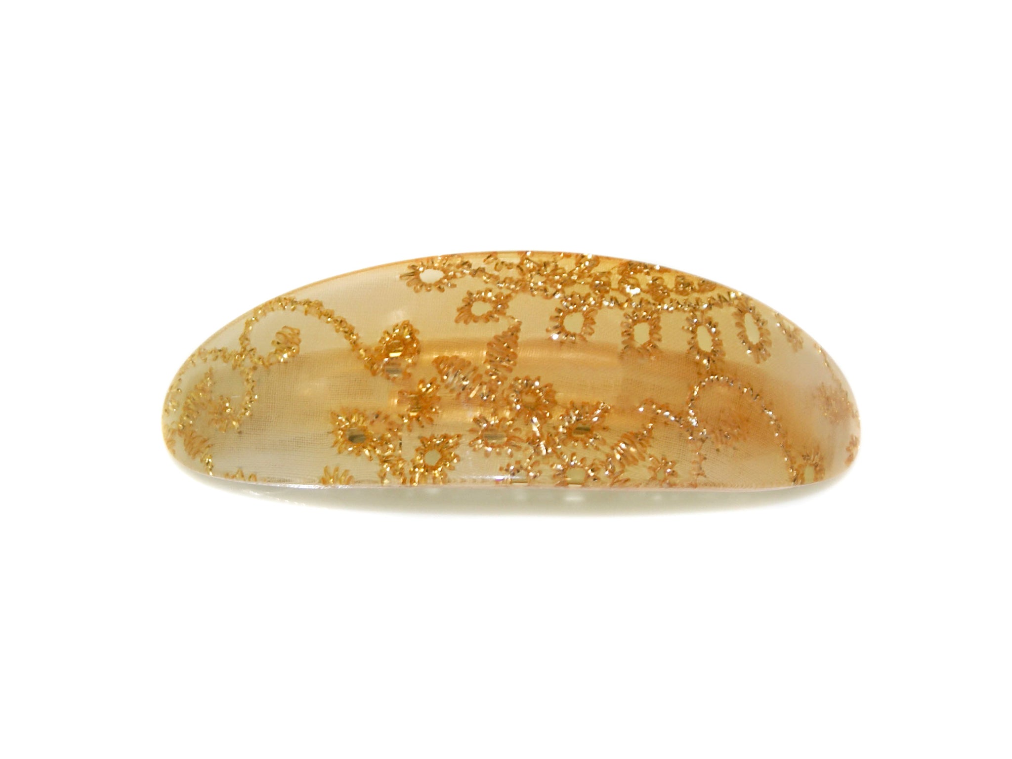 Filigree Oval Barrette - Gold