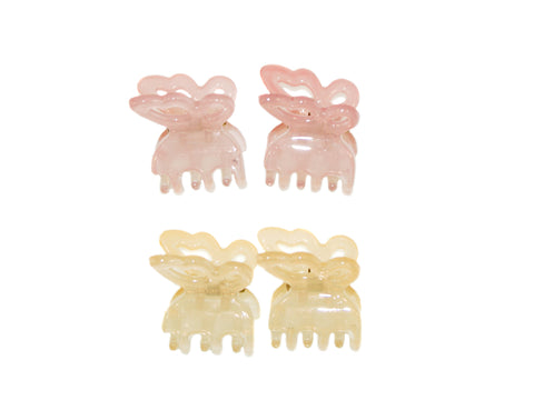 Butterfly Mini Claw 4 Pack - Champagne-Pink