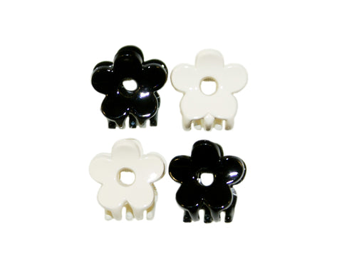 Flower Power Mini Claw 4 Pack - Black-White