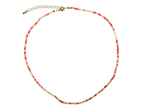 Glass Bead Necklace - Coral