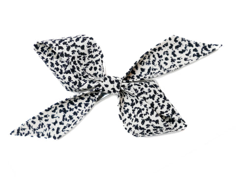 Savanna Bow Barrette - Black-White